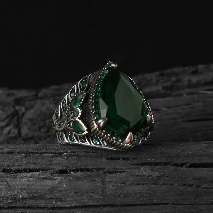 925 silver ring with green zircon stone EGYT-1160