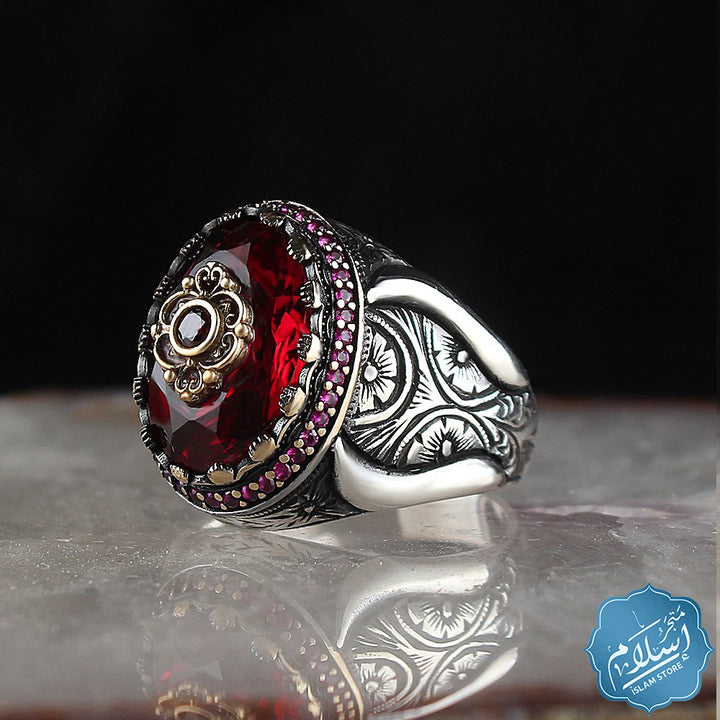 Silver ring with zircon stone ISLAM STORE