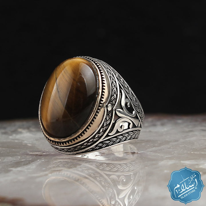 Silver Ring With Tiger Eye Stone