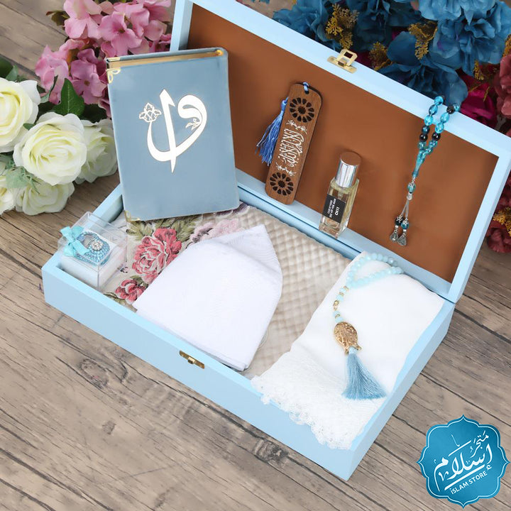 Islamic gift set for occasions blue color- BKOZ