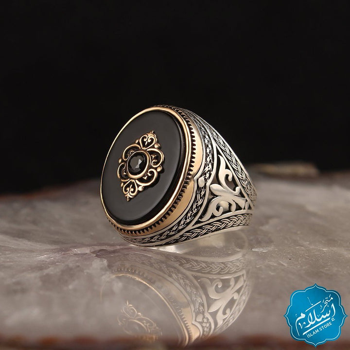 Silver Ring With Onyx Stone