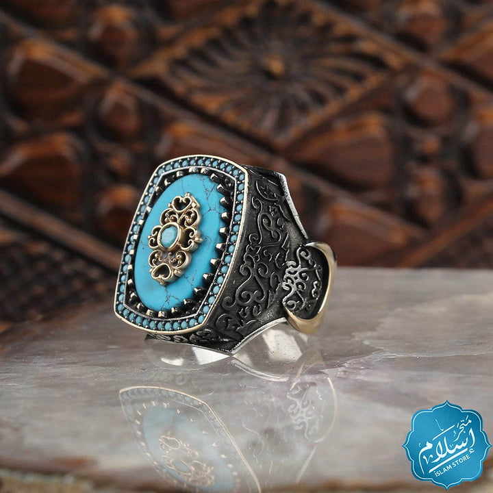 Silver ring with Firuze stone
