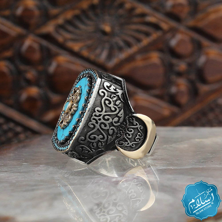 Silver ring with Firuze stone