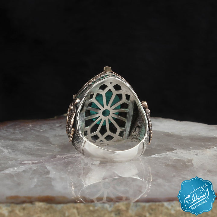 Men's sterling silver ring with a Paraiba stone
