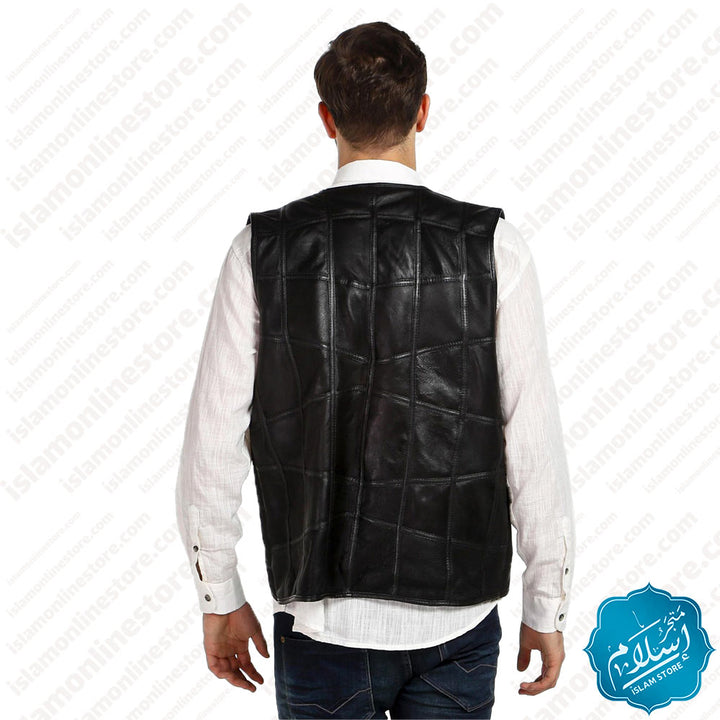 Leather jacket for men black color -Y016